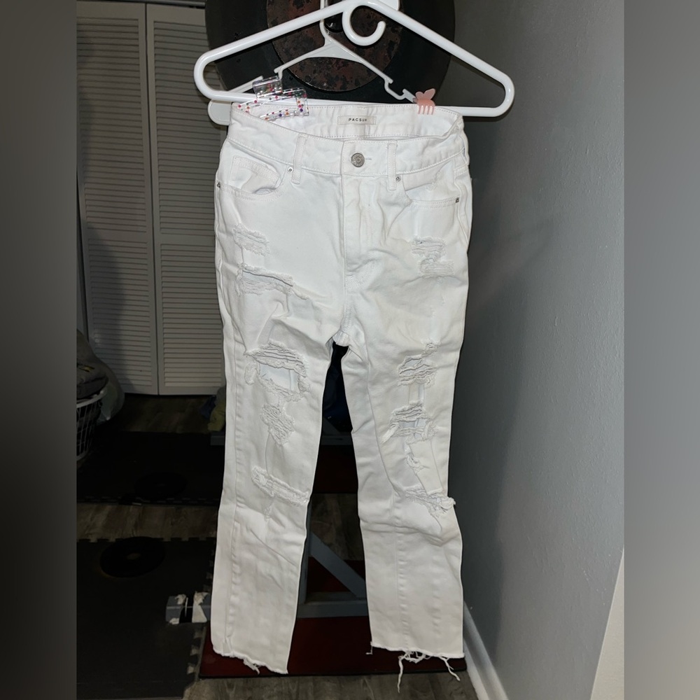 Pacsun white ripped jeans